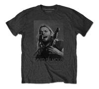 David Gilmour - T-Shirt # S Unisex Grey # on Microphone Half-Tone