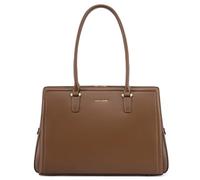 David Jones - Aktentasche für Damen, große Business-Handtasche, PU-Leder, Cognac-Braun, L