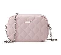 David Jones - Dämen Kleine Umhängetasche - Mini Crossbody Bag PU Leder - Handtasche 2 Fächern mit Reißverschluss - Gesteppte Tasche Kette Schultertasche - Abendtasche Elegant Stilvoll - Rosa