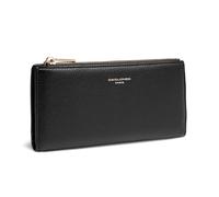 David Jones - Damen Gelbörse Groß PU Leder - Lange Portemonnaie Geldbeutel Frau - Brieftasche mit Münzfach & Reißverschluss - Langbörse Kartenhalter Wallet Mode Alltag - Schwarz