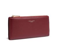 David Jones - Damen Gelbörse Groß PU Leder - Lange Portemonnaie Geldbeutel Frau - Brieftasche mit Münzfach & Reißverschluss - Langbörse Kartenhalter Wallet Mode Alltag - Weinrot