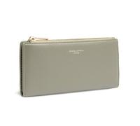 David Jones - Damen Gelbörse Groß PU Leder - Lange Portemonnaie Geldbeutel Frau - Brieftasche mit Münzfach & Reißverschluss - Langbörse Kartenhalter Wallet Mode Alltag - Grau