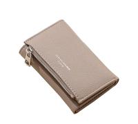 David Jones - Damen Kleine Geldbörse PU Leder - Portemonnaie Geldbeutel Frau Elegant - Kartenetui Kartenhalter Brieftasche Wallet mit Münzfach & Reißverschluss - Praktisch Kompakt Alltag - Taupe Braun