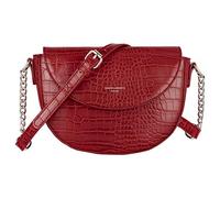 David Jones - Damen Kleine Krokodil Umhängetasche - Schultertasche Halbe Runde Halbmond PU Leder - Crossbody Bag Kroko Tasche Frau - Elegante Handtasche Abendtasche - Modisch Alltag - Rot