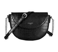 David Jones - Damen Kleine Krokodil Umhängetasche - Schultertasche Halbe Runde Halbmond PU Leder - Crossbody Bag Kroko Tasche Frau - Elegante Handtasche Abendtasche - Modisch Alltag - Schwarz