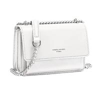 David Jones - Damen Kleine Umhängetasche - Crossbody Bag PU Leder Frau - Ketten Handtasche Mini Tasche Klappe - Elegante Schultertasche Mode Abendtasche - Alltag Reise Schick Stilvoll - Weiß