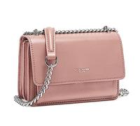 David Jones - Damen Kleine Umhängetasche - Crossbody Bag PU Leder Frau - Ketten Handtasche Mini Tasche Klappe - Elegante Schultertasche Mode Abendtasche - Alltag Reise Schick Stilvoll - Rosa