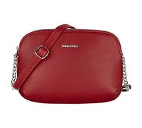 David Jones - Damen Kleine Umhängetasche - Crossbody Bag PU Leder - Tasche 3 Fächer mit Reißverschluss Frau - Elegante Schultertasche Klassische Handtasche - Modisch Alltag Arbeit Reise - Rot