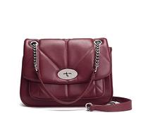 David Jones - Damen Umhängetasche Gesteppte - Frau Elegante Handtasche PU Leder - Kleine Tasche Crossbody Bag Schultertasche - Kette Abdentasche Clutch Pochette Mode Handy Party - Rot