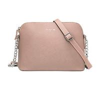 David Jones - Damen Kleine Umhängetasche - Handtasche PU Leder Frau - Crossbody Bag Tasche Kette Schultertasche - Abendtasche Reißverschluss - Alltag Elegant Modisch Schick Party Clutch - Rosa