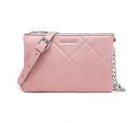 David Jones - Damen Kleine Umhängetasche - Mini Crossbody Bag Geseppte Handtasche Steppmuster PU Leder Tasche Frau - Kette Schultertasche Abendtasche Clutch Elegante Flache Party Handy - Rosa