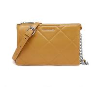 David Jones - Damen Kleine Umhängetasche - Mini Crossbody Bag Geseppte Handtasche Steppmuster PU Leder Tasche Frau - Kette Schultertasche Abendtasche Clutch Elegante Flache Party Handy - Gelb