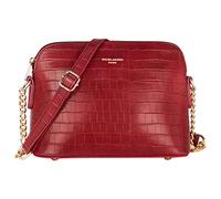 David Jones - Damen Krokodil Umhängetasche - Kroko PU Leder Kleine Handtasche Frau - Kette Tasche Crossbody Bag Abendtasche - Schultertasche Reißverschluss - Elegant Mode Clutch Party Handy - Rot