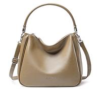 David Jones - Damen Schultertasche Hobo - Mittelgroße Umhängetasche Weich PU Leder Frau - Shopper Handtasche Lange Henkel - Klassische Tasche Alltag Beuteltasche - Einfache Henkeltasche - Beige