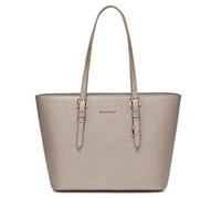 David Jones - Damen Shopper Handtasche Mittelgroße - Schultertasche Tote Bag PU Leder - Tasche Alltag Büro Arbeit Schule Reise Shopping - Klassische Arbeitstasche Elegante Mittlere Große - Silber