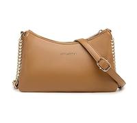 David Jones - Damen Umhängetasche Klein - Kette Handtasche Weich PU Leder - Crossbody Bag Flache 3 Fächern Schultertasche - Abendtasche Clutch Alltag Modisch Elegant Party Reise Arbeit - Cognac Braun