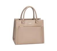 David Jones Paris - Handtasche für Damen, Stadt, mittelgroß, Kunstleder, Doppelfach, mehrere Taschen, schick, klassisch, elegant, praktisch, Warm, Taupe
