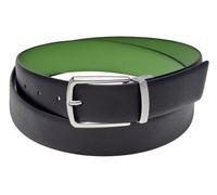 DAVIDOFF - DAVIDOFF Wendegürtel / 115 cm, kürzbar, Paris Schwarz / Grün 23466 - Gr. - 110