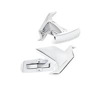 DAVIDOFF ESSENTIALS - Gemelos de plata mit Form de pajarita de papel - gemelos para camisas fabricados en latón Rhodiado brillant - accesorios de hombre para bodas y eventos de etiqueta, onesize,