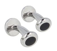 Davidoff Essentials Manschettenknöpfe Messing 0.9 cm silber-schwarz (23543)