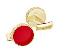DAVIDOFF PARIS Cufflinks Manschettenknöpfe Rot - vergoldet und rot, rund, für Herren, mit Guilloche-Design - edle Herren - Hochzeits-Accessoires