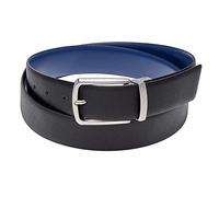 DAVIDOFF PARIS Gürtel Saffiano Leder - Schwarz/Blau