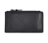 DAVIDOFF Paris Kartenetui mit Münzfach Schwarz - Moderne Brieftasche aus feinem Leder mit Prägung - Kreditkartenetui mit 4 Steckfächern, 1 Tasche und Fenster