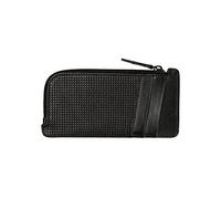 DAVIDOFF Paris Kartenetui mit Münzfach Schwarz - Moderne Brieftasche aus feinem Leder mit Prägung - Kreditkartenetui mit 3 Steckfächern und Reißverschlussfach