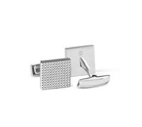 DAVIDOFF PARIS Manschettenknöpfe aus Edelstahl - Silber, quadratisch, PARIS-Muster