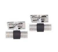 Davidoff Paris Manschettenknöpfe Messing 2 cm silber-schwarz (23549) schwarz