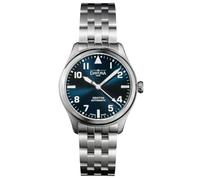 Davosa Herren-Armbanduhr, automatisch, mechanisch, mit Gangreserve Newton Pilot Auto 161.530.40, Silber, Blau, 10 Stück, Armbandtyp