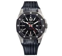 DAVOSA Schweizer Automatik-Titan-Armbanduhr - wasserdichte analoge Sport-Armbanduhr für Herren mit luxuriösem Gummi und Lederband, Schwarz, Pistolenplattiert, 2 Töne, Sport/Arbeit