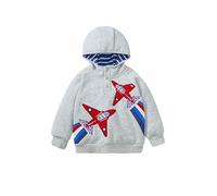 DAWILS Jungen Sweatshirt Baumwolle Fleece Rundhals Pullover Für Kinder Warme Sportwear Weihnachts Langarm Flugzeug Grau Kapuzenpullover Hemden Jacke Oberteil 116