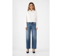 DAWN - Damen Jeans ASH Barrel Leg Cutline Minimal Stretch DAWN Bio-Baumwolle Vintage Blue W30 / L30