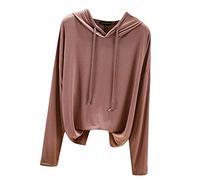 Dawwoti Damen Modal Hoodies Einfarbig Kordzug Hoodies Übergroße Pullover Sweatshirts Langarm Tunnelzug Sunshirt (DE/NL/SE/PL, Alphanumerisch, L, Regular, Regular, Khaki)