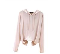 Dawwoti Damen Modal Hoodies Einfarbig Kordzug Hoodies Übergroße Pullover Sweatshirts Langarm Tunnelzug Sunshirt (DE/NL/SE/PL, Alphanumerisch, L, Regular, Regular, Hellrosa)