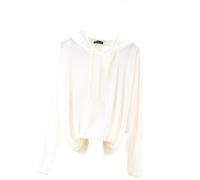 Dawwoti Damen Modal Hoodies Einfarbig Kordzug Hoodies Übergroße Pullover Sweatshirts Langarm Tunnelzug Sunshirt (DE/NL/SE/PL, Alphanumerisch, L, Regular, Regular, Weiß)