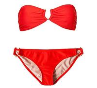 Dawwoti Damenbikini Sets Trägerlos Cut Out Bandeau Bikini-Tops Plain-farbschwimmanzüge