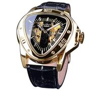 DAXIAOYU Fashion Triangle Golden Skelett Movement Mysterious Men Automatic Mechanical Wrist Watch, Schwarz, Luxuriös