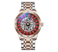 DAXIAOYU Mechanische Herrenuhr mit drehbarem Zifferblatt - Trendige automatische Uhr - Wasserdicht - Leuchtend - Persönlichkeit
