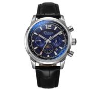 DAXIAOYU Multifunktionale automatische mechanische Uhr für Herren, wasserdicht, leuchtend, Luxusuhren, Wochen-, Monats-, Kalenderanzeige, Business-Armbanduhr, Silberfarbenes schwarzes Leder, Luxuriös