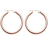day.berlin Damen Creolen Circle in Rosegold 18k vergoldet, 30mm Ohrringe rund aus 316L Edelstahl, 3cm Durchmesser 2mm stark, nickefrei und wasserfest