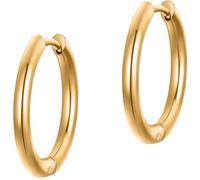 day.berlin Kleine Creolen Lola in Gold 18k vergoldet, Damen Ohrringe 17mm Durchmesser, 2mm stark aus 316L Edelstahl, nickelfrei und wasserfest