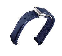 dayeer 20 mm 22 mm Luxus-Uhrenarmband aus Gummi mit gebogenem Ende und Faltschließe für Omega Seamaster-Armbänder aus Silikon (Color : 10, Size : 21mm)