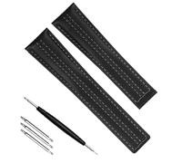 dayeer Echtes Rindsleder-Uhrenarmband für TAG Heuer Carrera Porsche Edition Monaco Heritage 6 Uhrenarmband-Zubehör (Color : Black-No buckle, Size : 22mm)