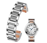 dayeer Edelstahl-Lug-End-Armband für Cartier W6920046 Ballon Bleu-Serie Damen-Herren-Armband (Color : Silver Rose Gold, Size : 18-11mm)
