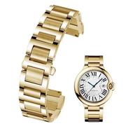 dayeer Edelstahl-Lug-End-Armband für Cartier W6920046 Ballon Bleu-Serie Damen-Herren-Armband (Color : Gold, Size : 14-8mm)