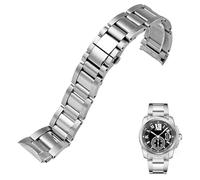 dayeer Edelstahl-Uhrenarmbänder für Cartier-Uhrenarmbänder aus Metall für Herren und Damen, Uhrenarmband-Zubehör (Color : Silver, Size : 23mm)