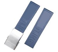 dayeer Für Breitling Avenger Colt Superocean Challenger Fluorkautschuk-Uhrenarmband(Dark blue matte silver)