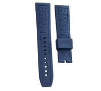 dayeer Für Breitling Navitimer Avenger Silikon-Uhrenarmband mit Dornschließe, 22 mm, 24 mm, schwarzes dunkelblaues Armband (Color : Blue no buckle, Size : 22mm)